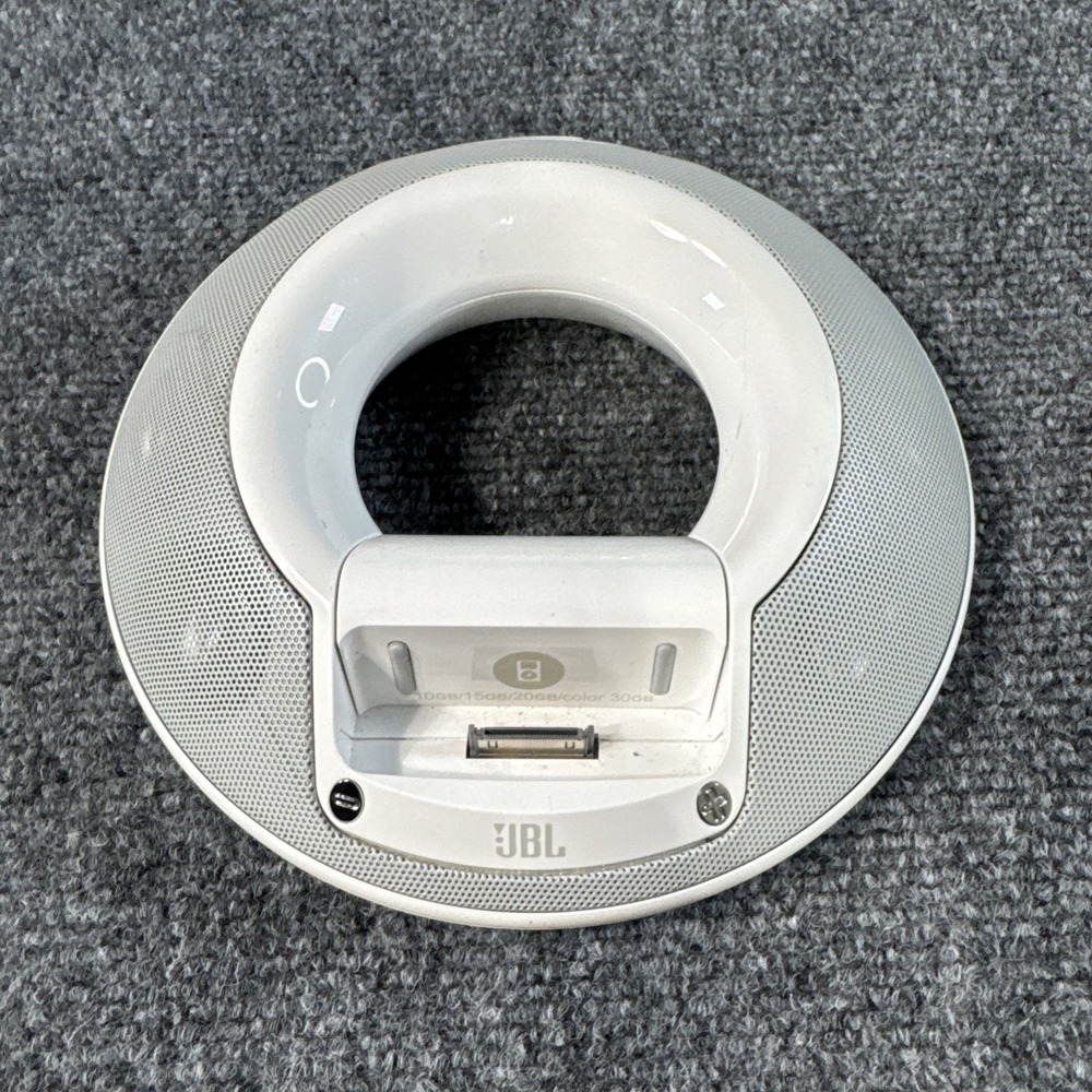 White JBL On Stage Speaker Dock for iPod Model TEAD-48-180800Y No Power Cord